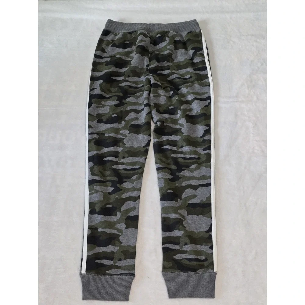 The children's place boys size XL 14 fleece Gray Green camo jogger active pants
